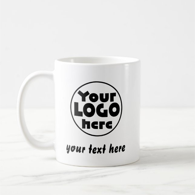 Custom Business Logo Text  Professional Company Kaffeetasse (Links)