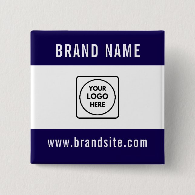 Custom Business Logo Text Promotional Branding Button (Vorderseite)