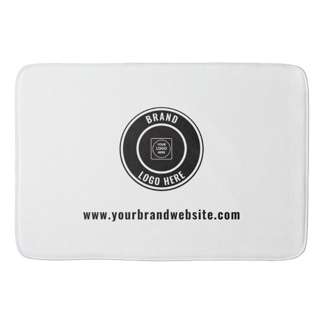 Custom Business Logo & Website Branding Bath Mat Badematte (Vorderseite)