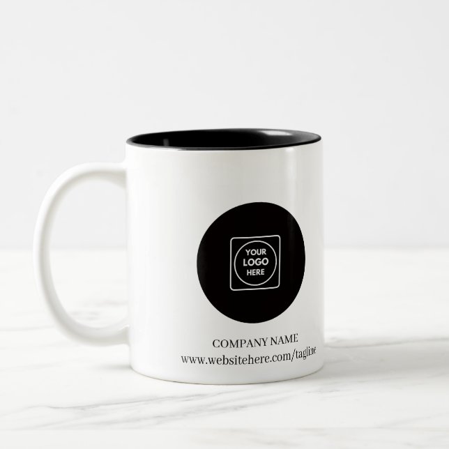 Custom Business Logo Website Two Tone Mug Zweifarbige Tasse (Links)