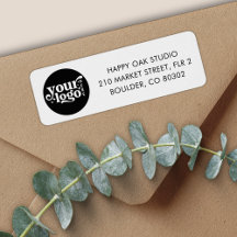 Custom Business Logo White Company Return Address 
