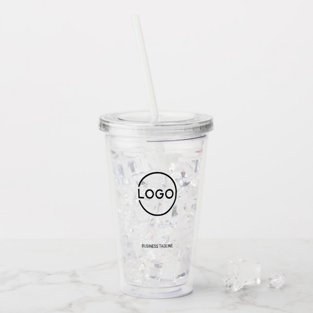 Custom Business Logo with Custom Text Acryltrinkbecher (Vorderseite Ice)