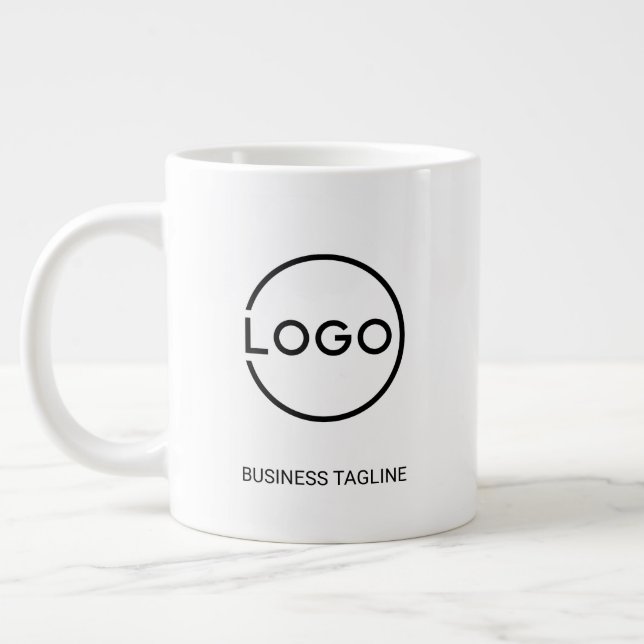 Custom Business Logo with Custom Text Coffee Mug Jumbo-Tasse (Links)