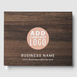 Custom Business Logo Wood Look Custom Company Gästebuch
