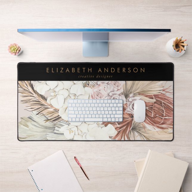 Custom Business Pampas GrassPremium Black Office Schreibtischunterlage (Büro 1)