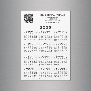 Custom Business QR Code 2025 Calendar Magnet Card