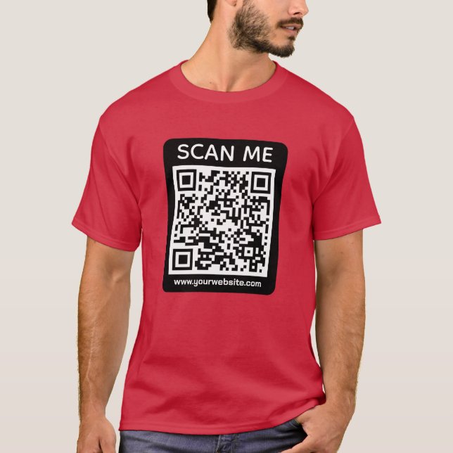 Custom Business QR Code Scan Me  T-Shirt (Vorderseite)