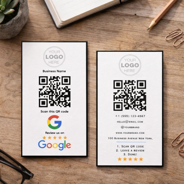 Custom Business Review QR Code Logo Visitenkarte (Custom Business Review QR Code Logo Card
)
