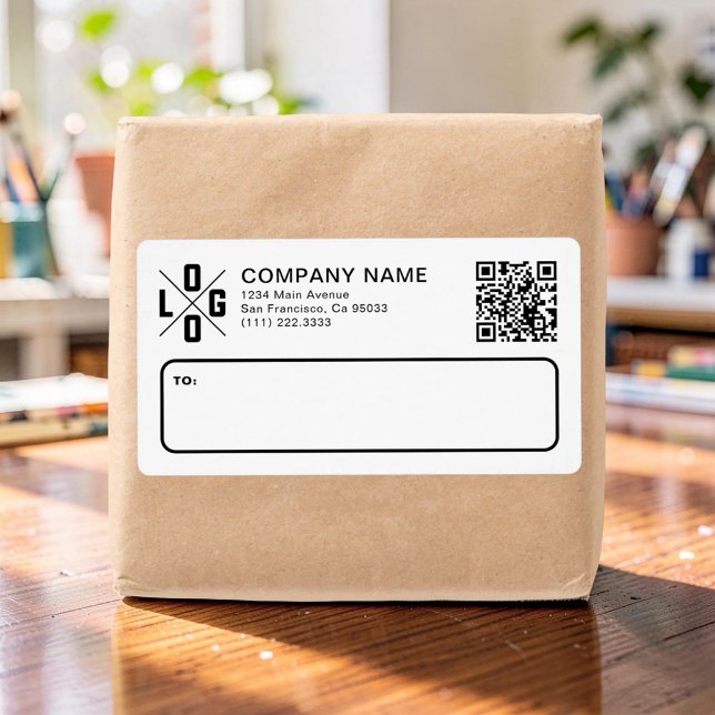 Custom Business Shipping Logo & QR Code (Von Creator hochgeladen)