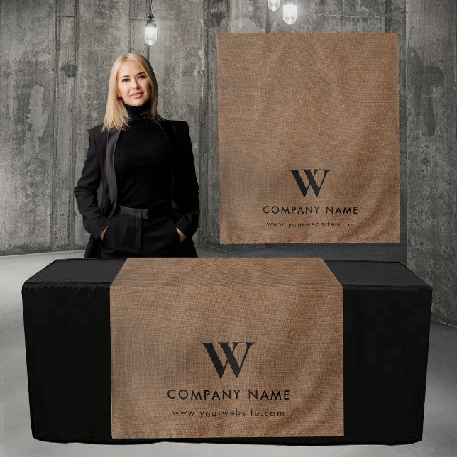 Custom Business Table Runner Banner Brown Linen Wandteppich (Custom Business Table Runner Banner Brown Linen Tapestry)