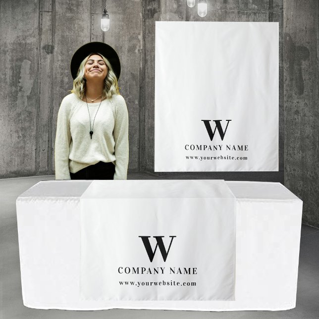 Custom Business Table Runner Banner elegant weiß Wandteppich (Custom Business Table Runner Banner Elegant White Tapestry)