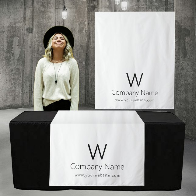 Custom Business Table Runner Banner White Simple Wandteppich (Custom Business Table Runner Banner White Simple Tapestry)