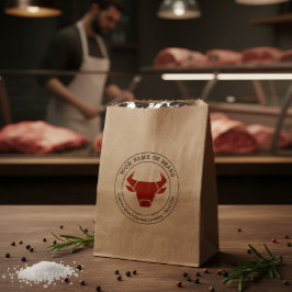 Custom Butcher Shop or BBQ Business Logo Geschenktütchen