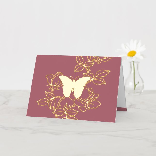 Custom Butterfly Gold Foil Card (Kleine Blume)