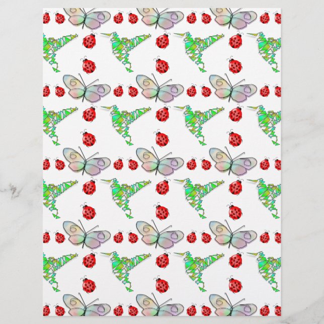 Custom Butterfly, Hummingbird und Ladybug Pattern (Vorderseite)