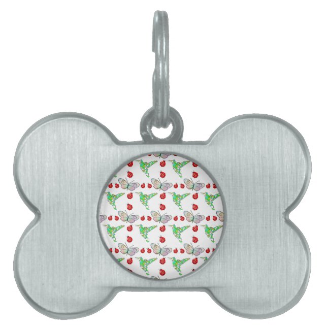 Custom Butterfly, Hummingbird und Ladybug Pattern Tiermarke (Vorderseite)