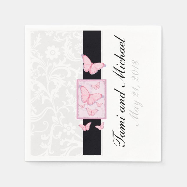 Custom Butterfly Wedding Napkins Serviette (Vorderseite)