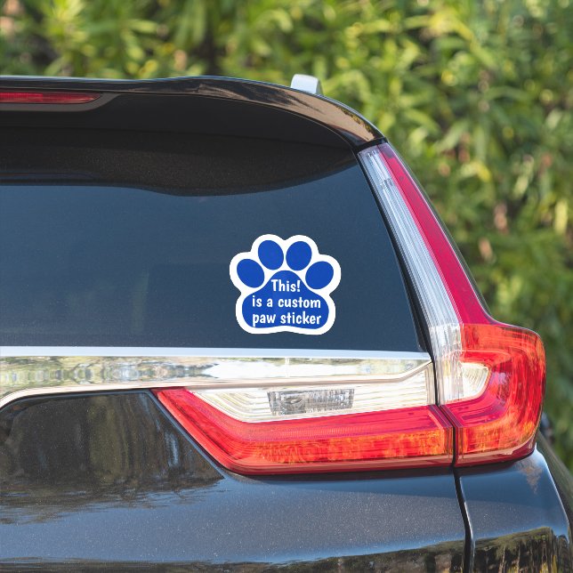 Custom by You Paw Print - Royal Blue Window Decal Aufkleber (Auto Seite)