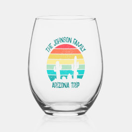 Custom Cactus Sunset Arizona Wüstenreise Weinglas Ohne Stiel