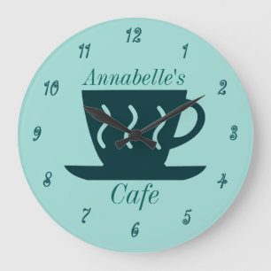 Custom Café oder Diner Coffee Shop Große Wanduhr