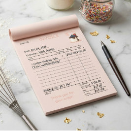 Custom Cake & Bakery Business Invoice Notepad Notizblock
