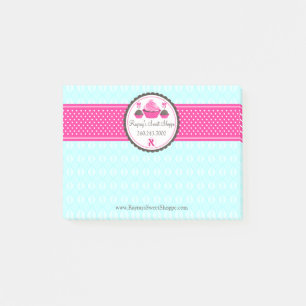 Custom Cake Pops und Cupcake Aqua Pink V2 Post-it Klebezettel