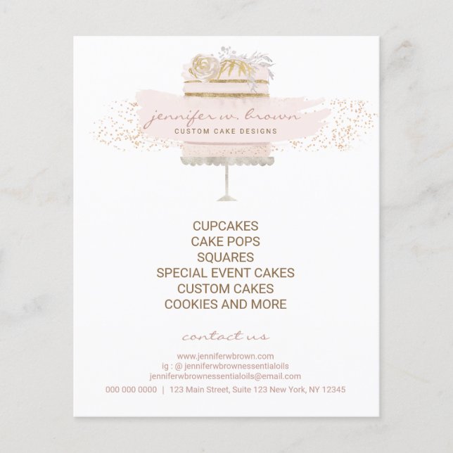 Custom Cakes Baker Event Patisserie Flyer Girl (Vorderseite)