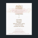 Custom Cakes Baker Event Patisserie Girly Flyer<br><div class="desc">Custom Cakes Baker Event Patisserie Girly design is perfect for your business.</div>