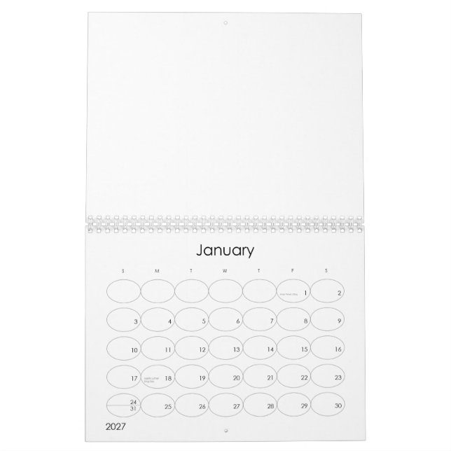 Custom Calendar  Kalender (Jan 2027)