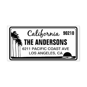 Custom California License Plate Address Briefmarke Permastempel