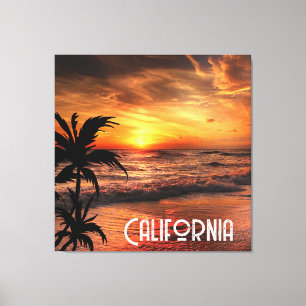 CUSTOM CALIFORNIA SUNSET STRAND NATUR SCHÖN LEINWANDDRUCK