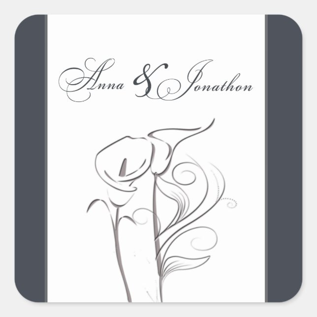 Custom Calla lily Wedding Sticker (Vorderseite)