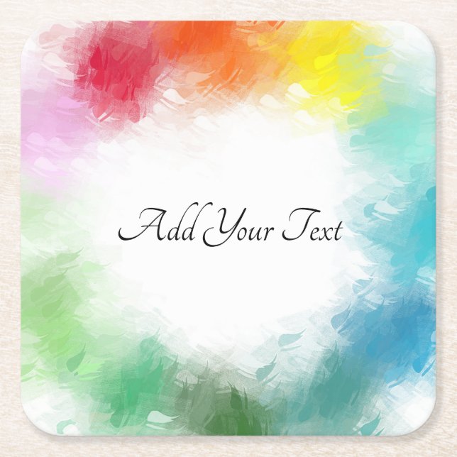Custom Calligraphed Script farbenfrohe moderne Tem Rechteckiger Pappuntersetzer (Vorderseite)