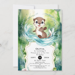 Custom Calm Otter Geburtstag Einladung