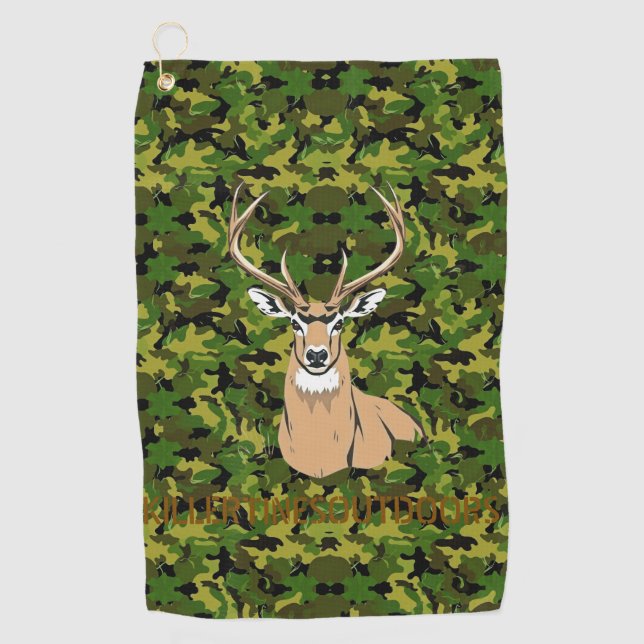 Custom camo deer golf towel golfhandtuch (Vorderseite)