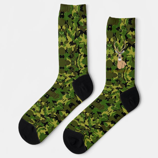 Custom camo whitetail crew socks socken (Linkes Detail)