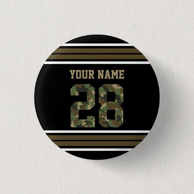 Custom Camouflage Number 28 Personalisiert Button (Vorderseite)