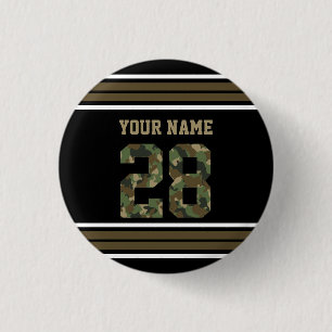 Custom Camouflage Number 28 Personalisiert Button