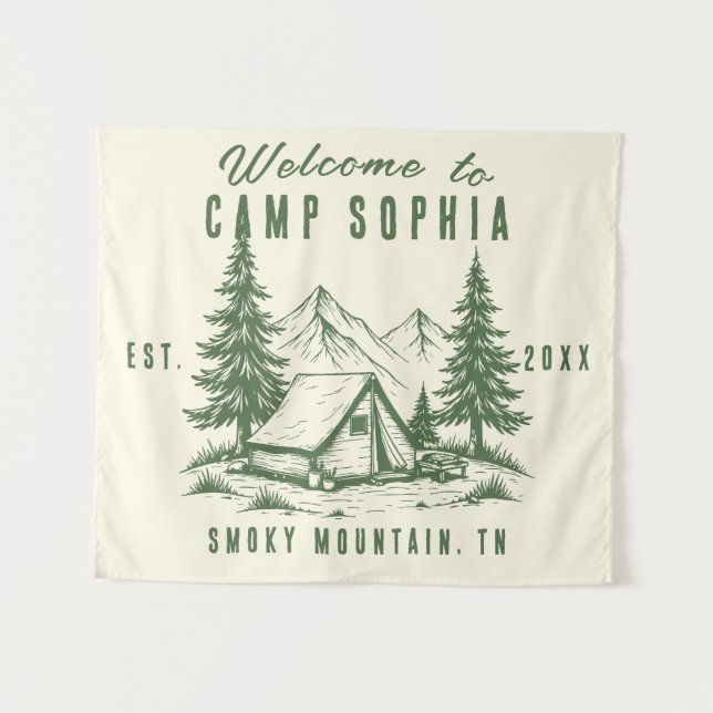 Custom Camp Bach Tapestry - Rustikaler Berg der Ka Wandteppich (Vorderseite (Horizontal))
