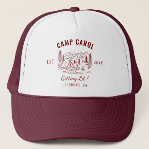 Custom Camp Bachelorette Camping Cabin Bach Party Truckerkappe