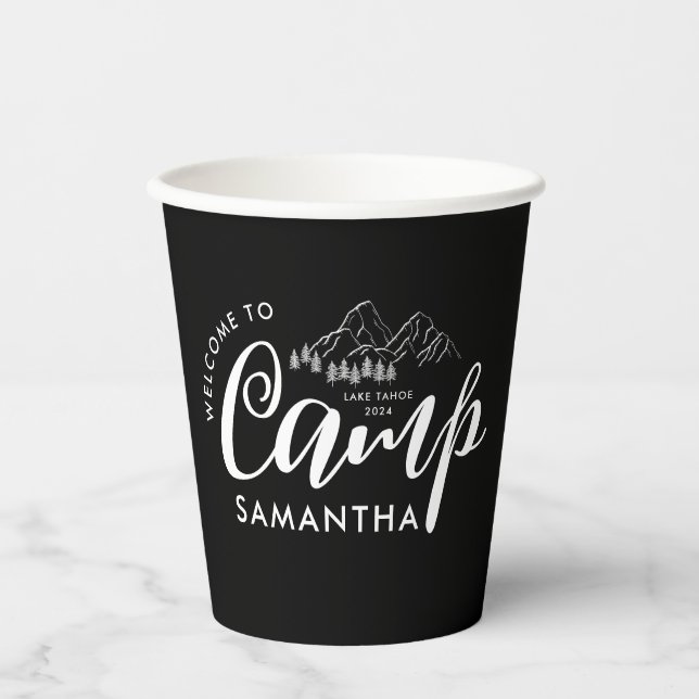 Custom Camp Bachelorette Party Moderne Rustikal Pappbecher (Vorderseite)