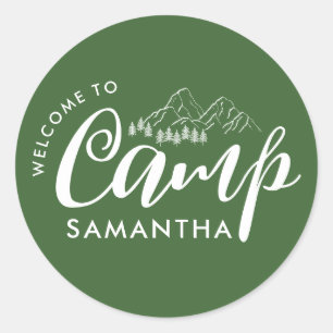 Custom Camp Bachelorette Party Moderne Rustikal Runder Aufkleber