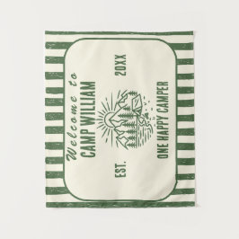 Custom Camp Birthday Tapestry - Rustikales Gebirge Wandteppich