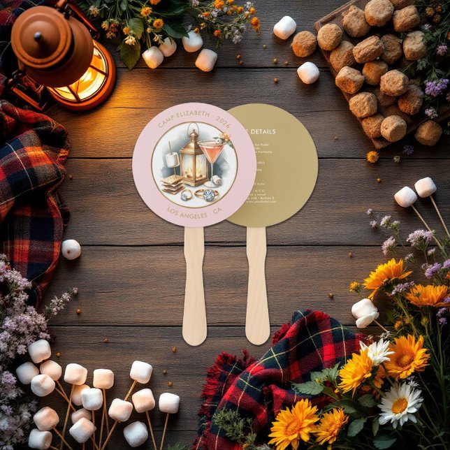 Custom Camp Bride Bachelorette Wochenende Ausflug Fächer (Custom Camp Bride Bachelorette Weekend Itinerary Hand Fan)