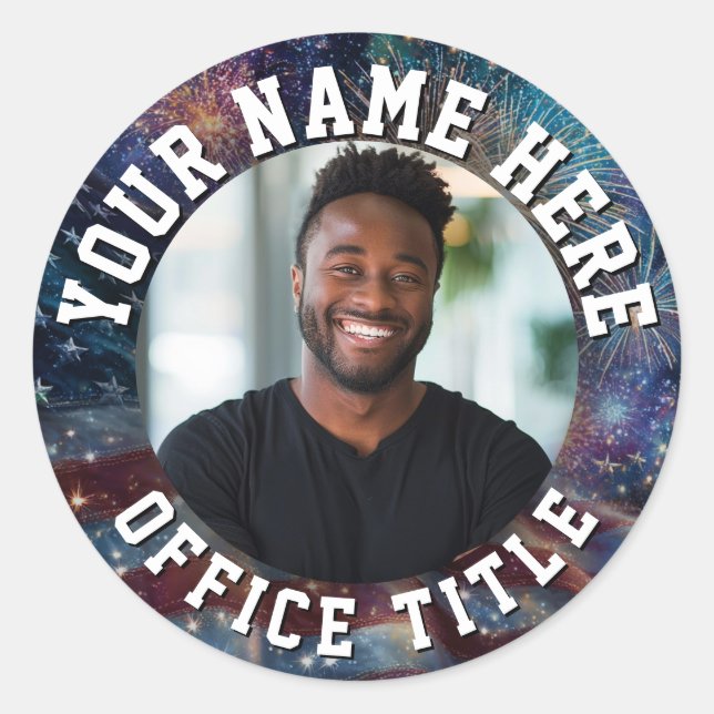 Custom Campaign Photo Runder Aufkleber (Vorderseite)