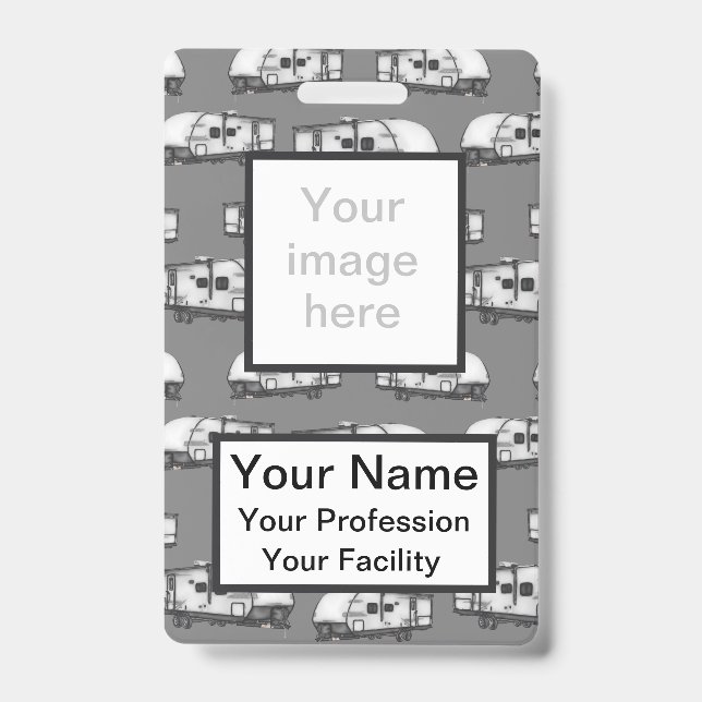 Custom Campers - Graues Abzeichen Ausweis (Vorderseite)