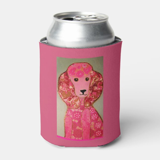 Custom Can Cooler mit Pink Poodle Dog Dosenkühler (Kanne Vorderseite)