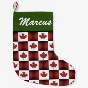 Custom Canadian flagge of Canada maple leaf patter Kleiner Weihnachtsstrumpf
