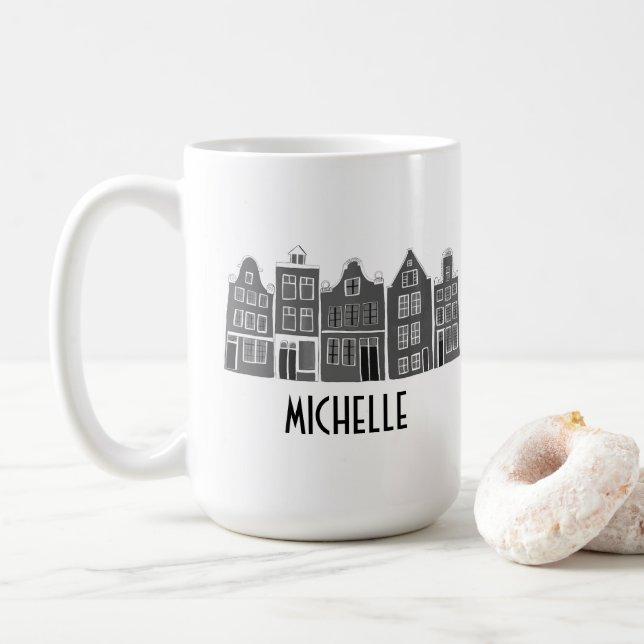 CUSTOM Canal House Rainbow Amsterdam Holland Kaffeetasse (Mit Donut)