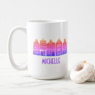 CUSTOM Canal Houses Row Amsterdam Holland Kaffeetasse